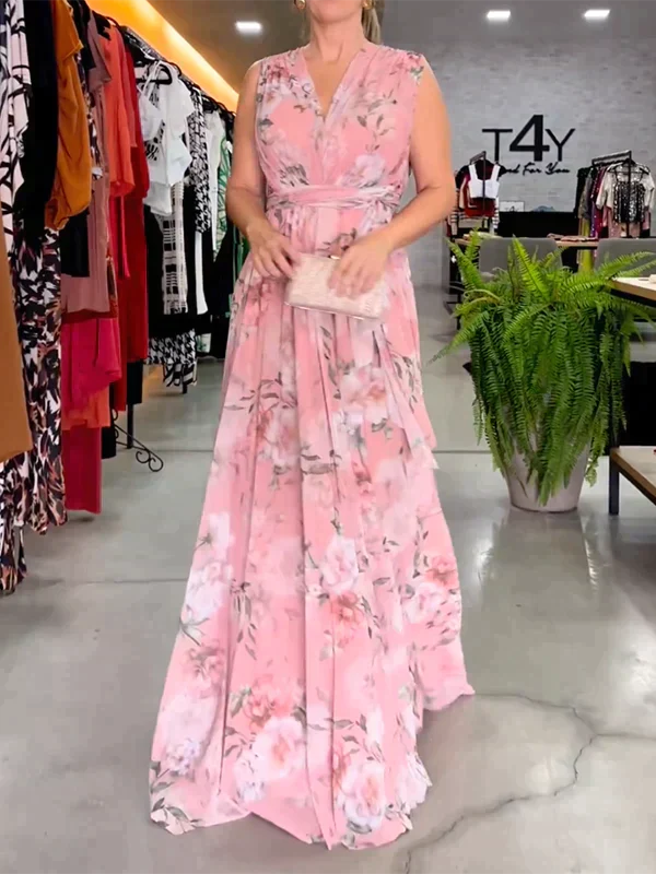 Zomerjurk V-hals Jurk voor Vrouw Mooie Zomerse Look