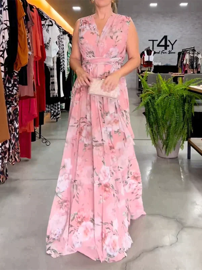 Zomerjurk V-hals Jurk voor Vrouw Mooie Zomerse Look