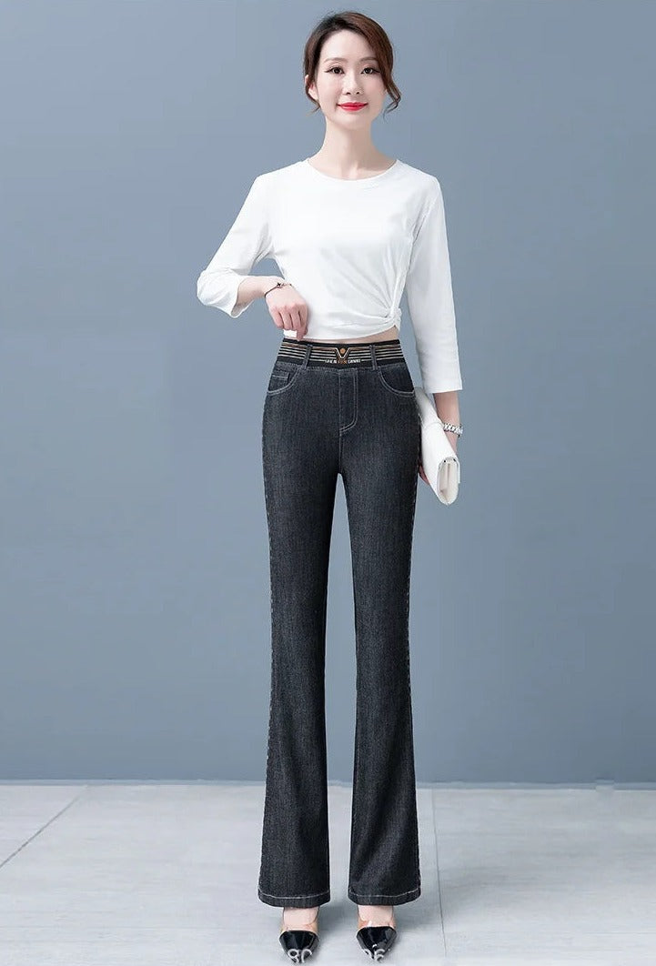 Hoge Taille Jeans voor Dames Slanke Fit