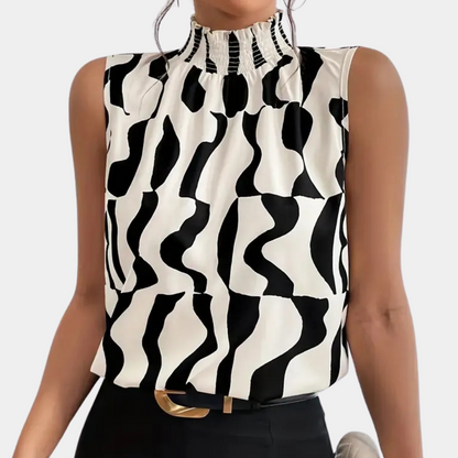 Dames T-shirt met Hoge Halslijn Comfortabel