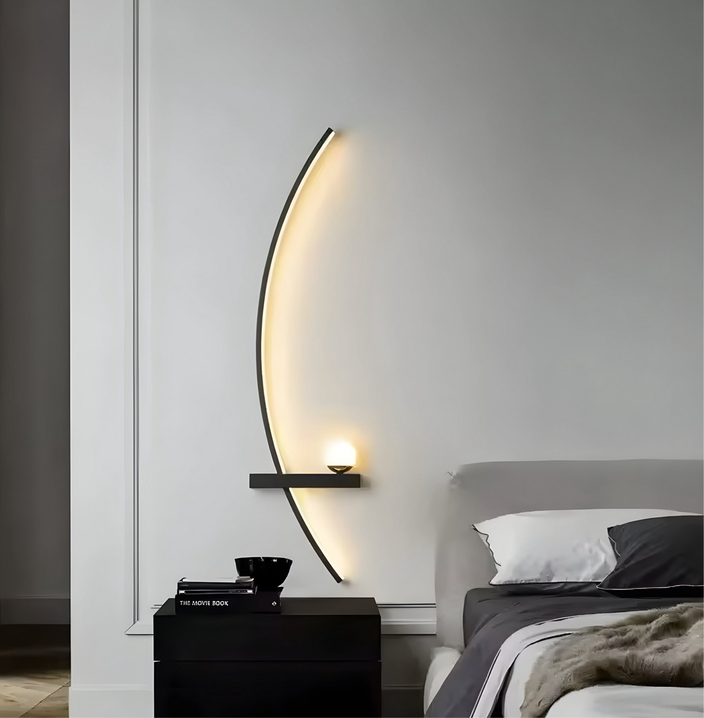 Moderne Led Wandleuchte Met Gebogen Design En Dimbare Verlichting Voor Slaap- En Woonkamer