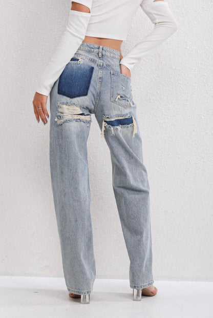 Ripped Jeans Comfortabele Vintage Denim Broek voor Mannen