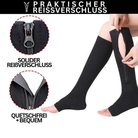 Compressiekousen met Rits Zwart Nude S-M L-XL 2XL Orthopedische Ondersteuning Dagelijks Comfort Therapeutisch