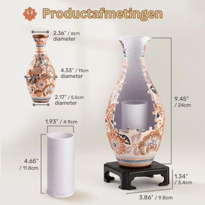3D Puzzelvaas Zelfbouw – Creatief Decoratiestuk met 160 Puzzelstukjes – Unieke Vaas voor Bloemen – Doe-het-zelf Interieurobject – Inclusief Waterbeker en Standaard