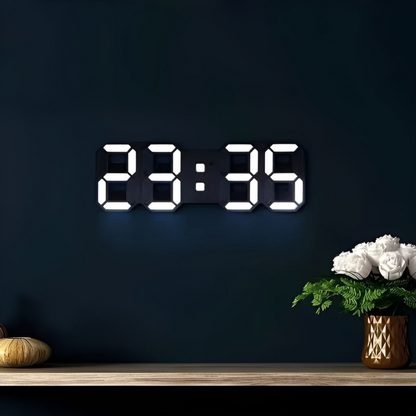 Grote 3D Digitale LED Wandklok Met Dimbare Verlichting En Nachtmodus Voor Woonkamer Slaapkamer En Kantoor