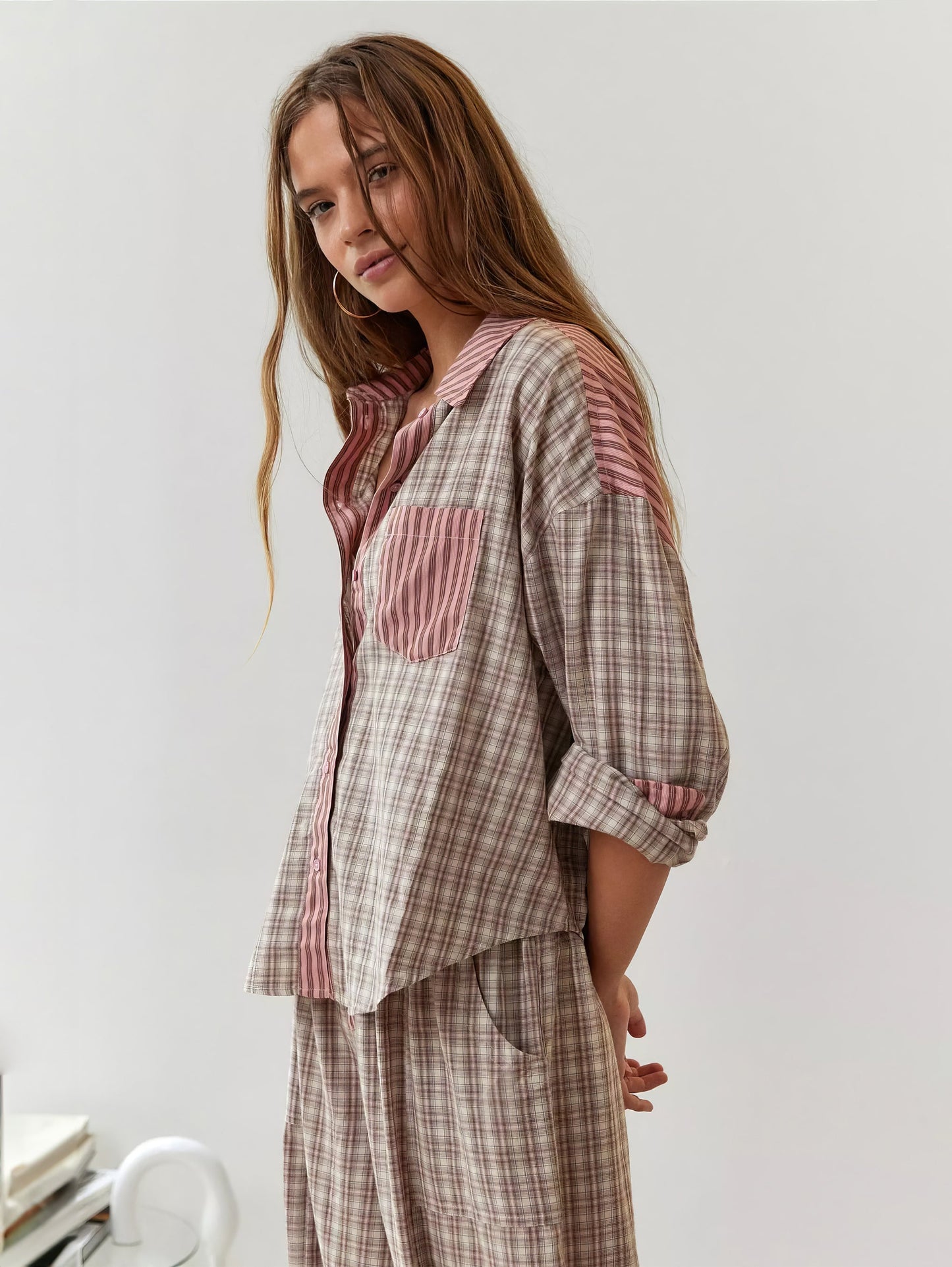 Geruite Pyjamaset Casual Losse Pasvorm