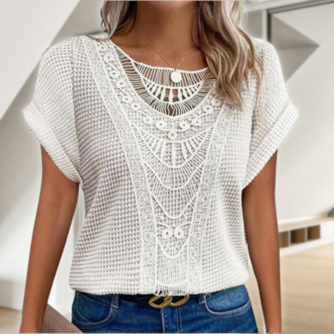 Elisa Top Pizzo Elegante Kort Model