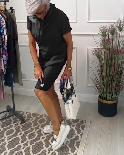 Vrouwelijke Zomerjurk Korte Mouwen Casual Model