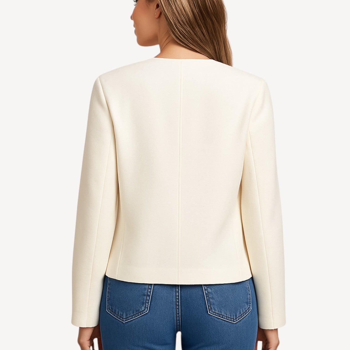 Dames Jas Kort Elegance Goudkleurige Knopen