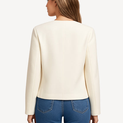 Dames Jas Kort Elegance Goudkleurige Knopen