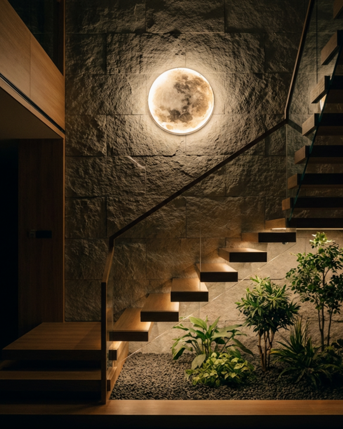 Maanverlichting Wandlamp LED met Reliëf 3D Sfeerverlichting Vollemaan Effect voor Slaapkamer Woonkamer Ontspanning Meditatie