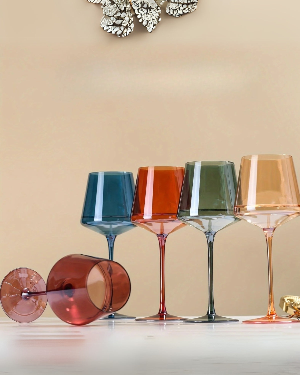 Handgeblazen Regenboog Wijnglazen Set Van 6 Luxe Gekleurd Glas Voor Wijn En Dinertafel