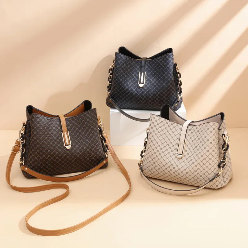 Handgemaakte Schoudertas Dames PU-leer Vintage Stijl Camel Zwart Bruin Dagelijks Gebruik Elegante Tas