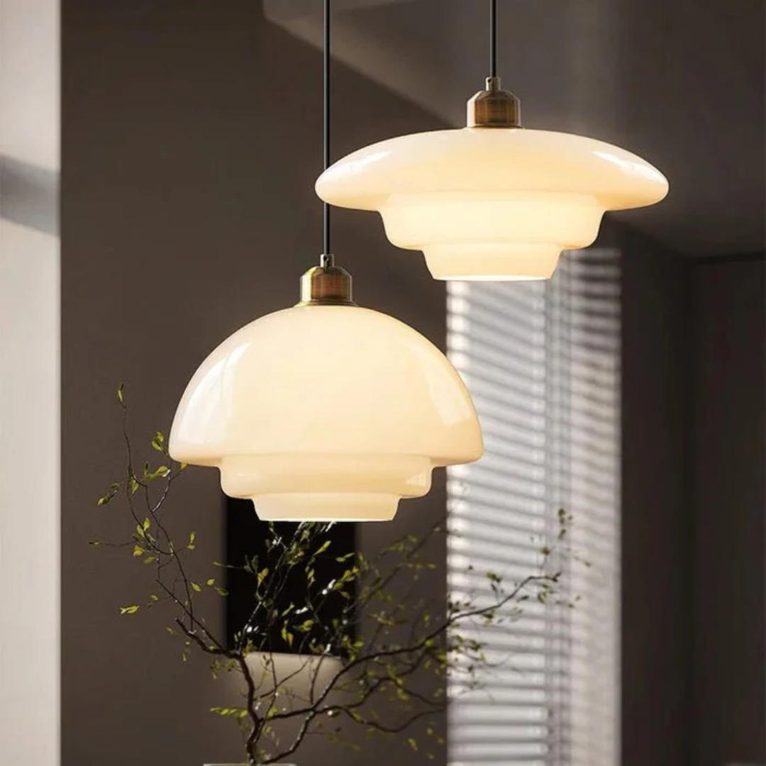 Hanglamp Glas E27 Goud Rond Woonkamer Eettafel Keuken Organisch Design Sfeerverlichting Modern Interieur