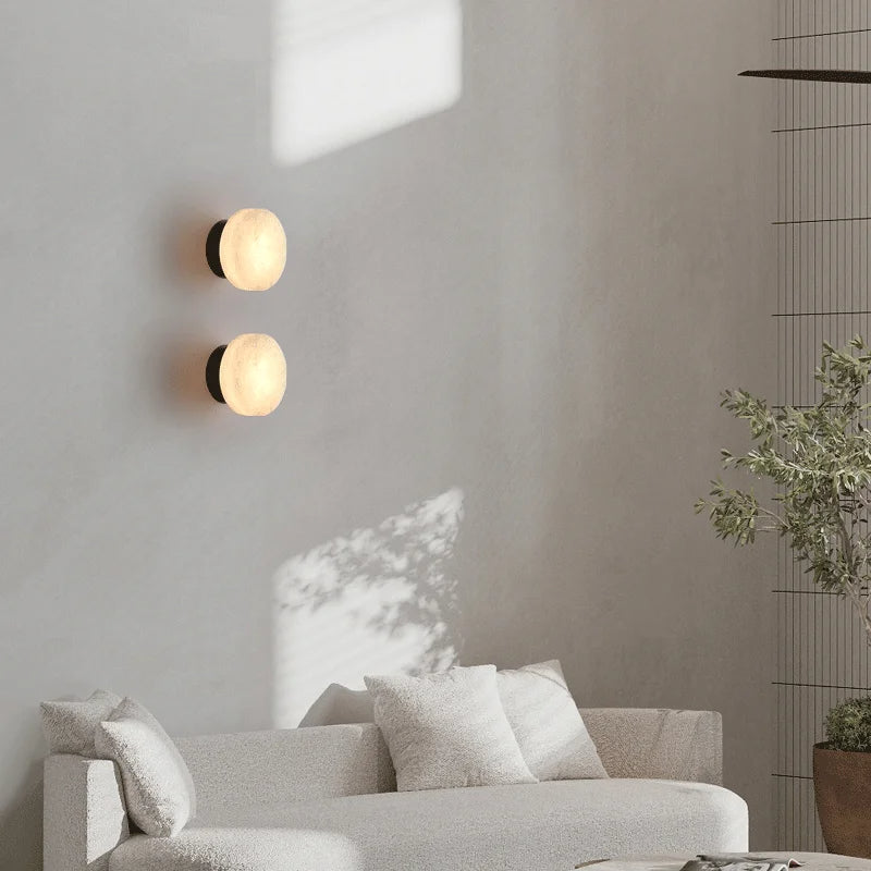 Marmeren Wandverlichting met Scandinavische Elegantie – Premium Natuursteen & Zachte LED