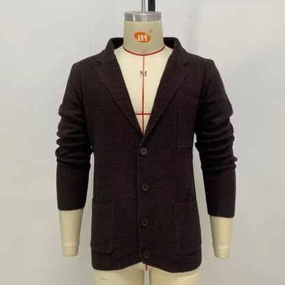 Heren Vest Trui Gebreid Casual Donkerbruin - StudioMarella