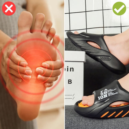 Ergonomische Massageslippers met Acupressuur Noppen Unisex Zwart Wit Grijs Badslippers Reflexologie Wellness