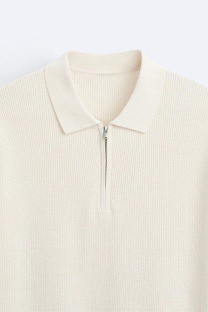 Mannen Polo Rits Gebreid Elegante Look