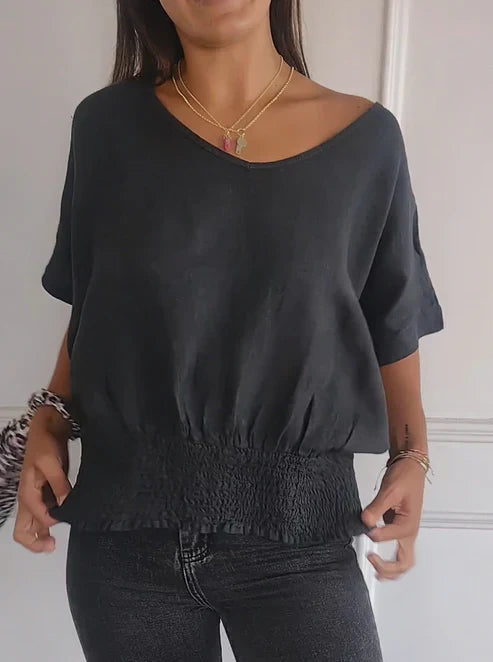 Dames T-shirt Korte Mouwen V-hals Zomer
