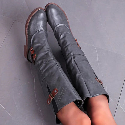 Leren Dames Ritslaarzen – Comfortabel & Warm voor Herfst en Winter