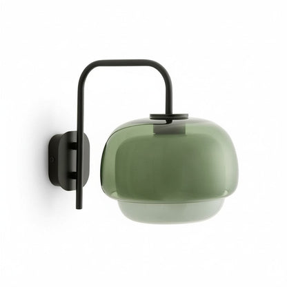 Gekleurde Glazen Wandlamp met Ronde Kap – Groen, Roze, Oranje – Moderne LED Verlichting