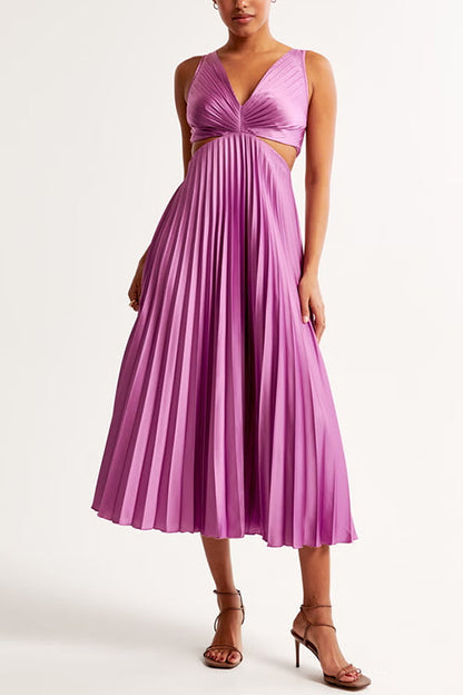 Dames Maxi-jurk Plissé Elegante Pasvorm