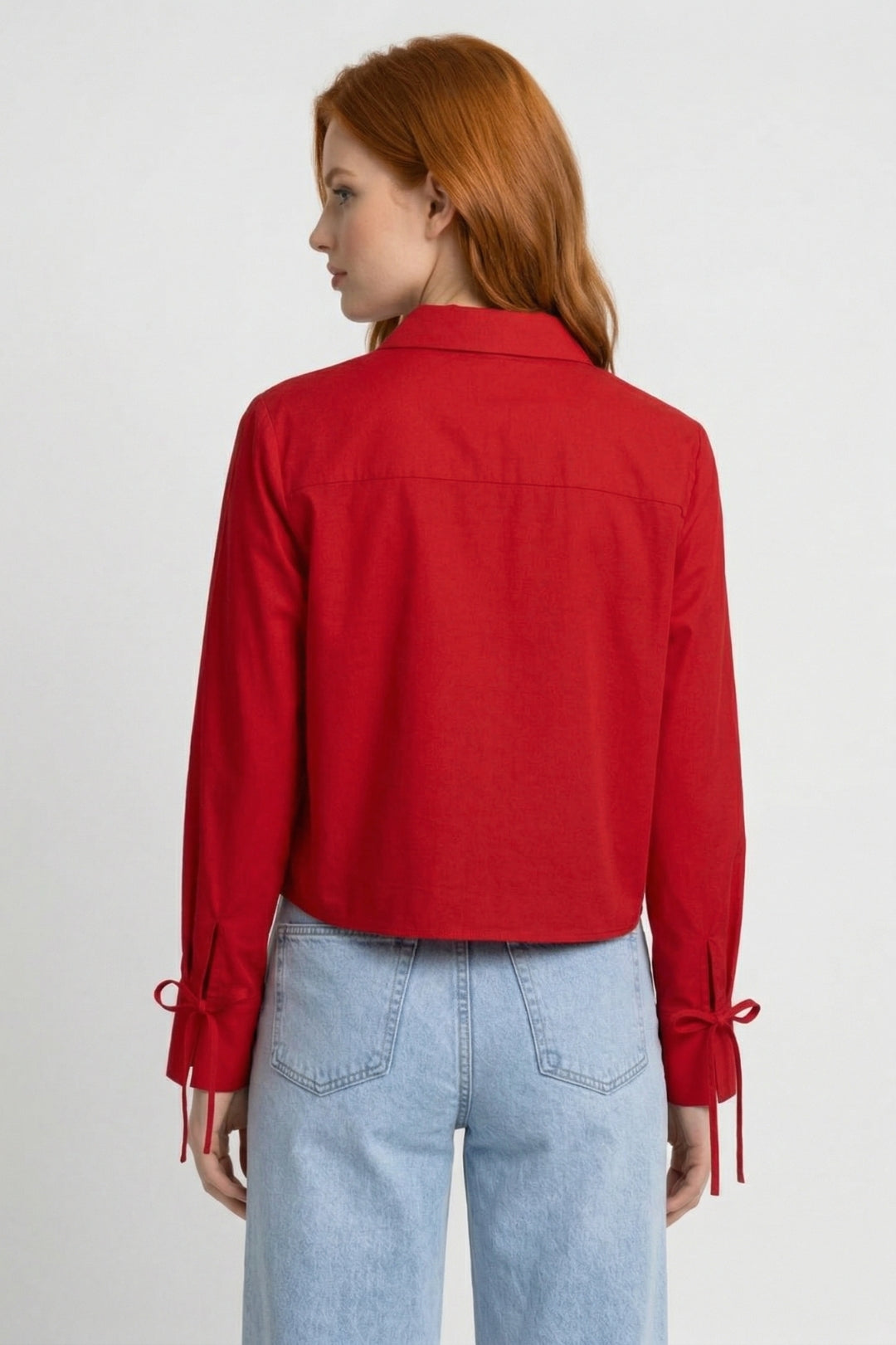 Dames Blouse Lange Mouwen Striksluiting Getailleerd