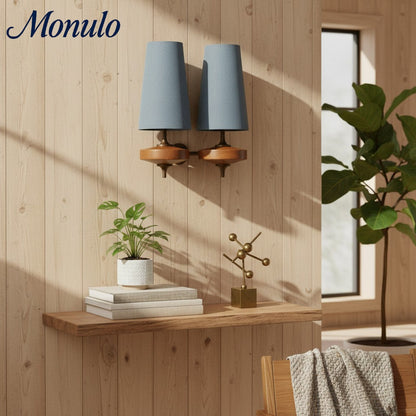 Retro Wandlamp met Stoffen Kap – Vintage Verlichting voor Slaapkamer