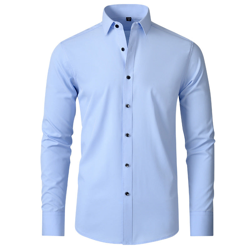 Herenshirt Lange Mouwen Slim Fit Stretch Met Stropdas