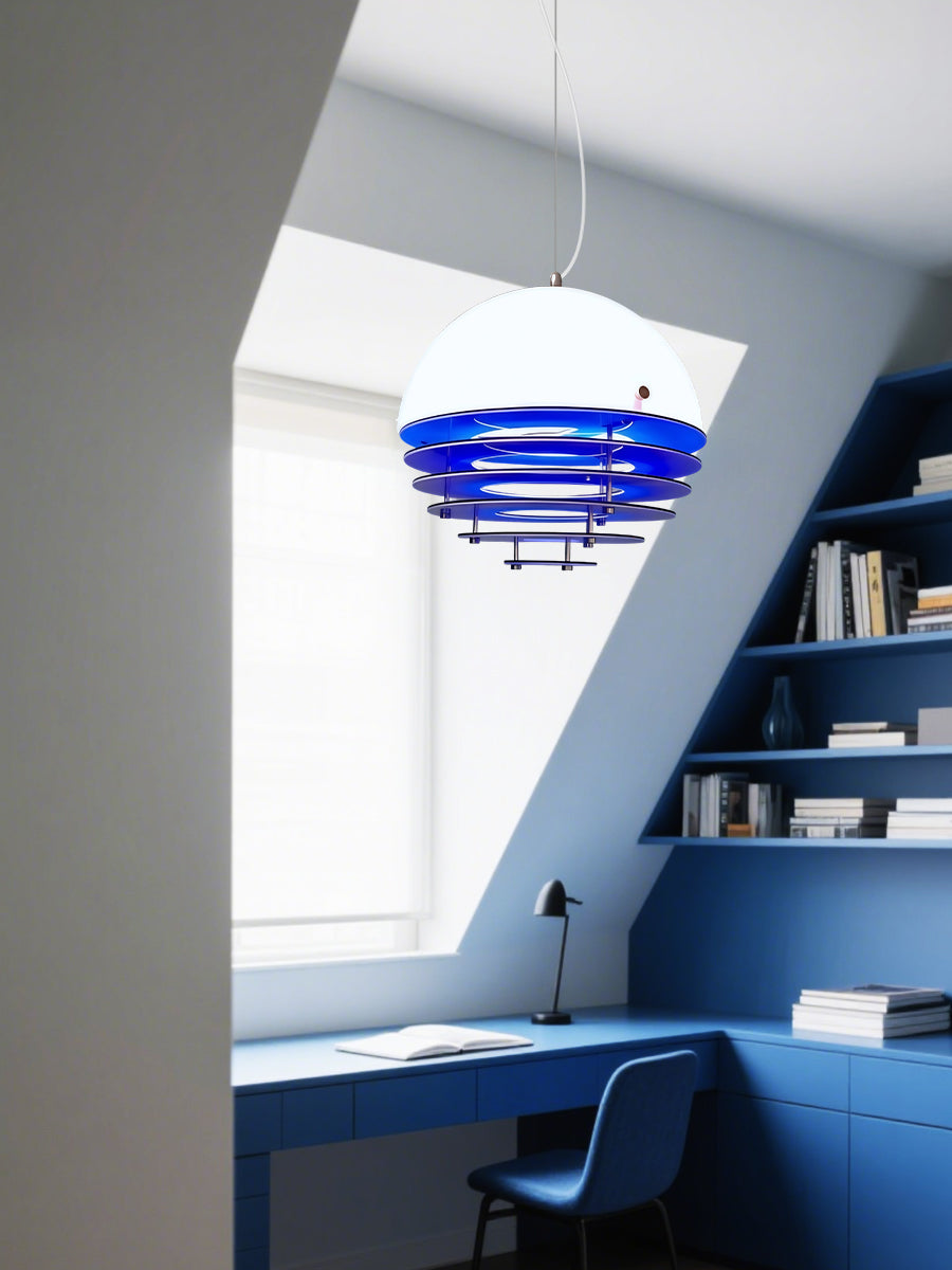 Stijlvolle Hanglamp Bauhaus Design Oranje-Wit Sfeerverlichting voor Moderne Interieurs