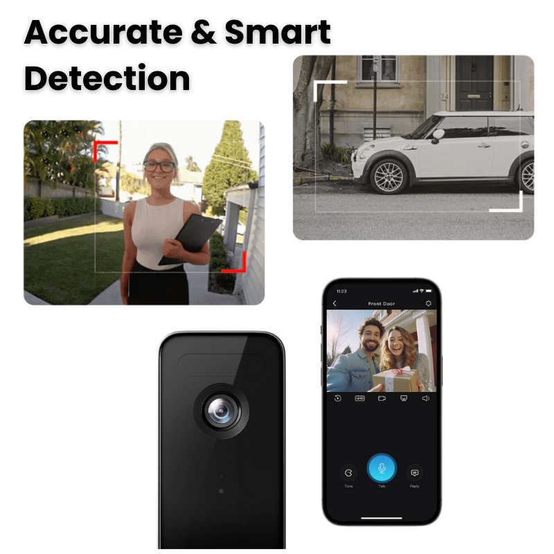 Draadloze Smart Video Deurbel Camera | HD-Beeldkwaliteit Dag & Nacht | WiFi Tweerichtings Intercom | Bewegingsdetectie | Geen Abonnement Vereist | Weerbestendig | Oplaadbare Batterij 90 Dagen