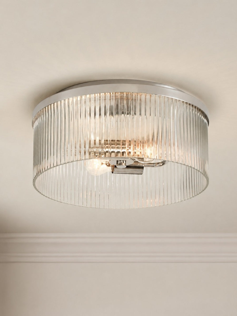 Geribbelde Glazen Plafondlamp Modern Laagbouw Ontwerp Slaapkamer Woonkamer Gang