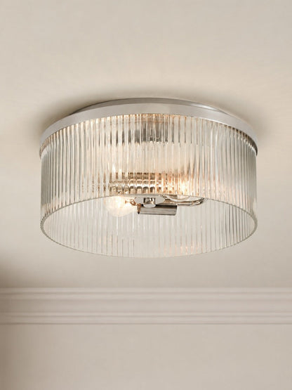 Geribbelde Glazen Plafondlamp Modern Laagbouw Ontwerp Slaapkamer Woonkamer Gang