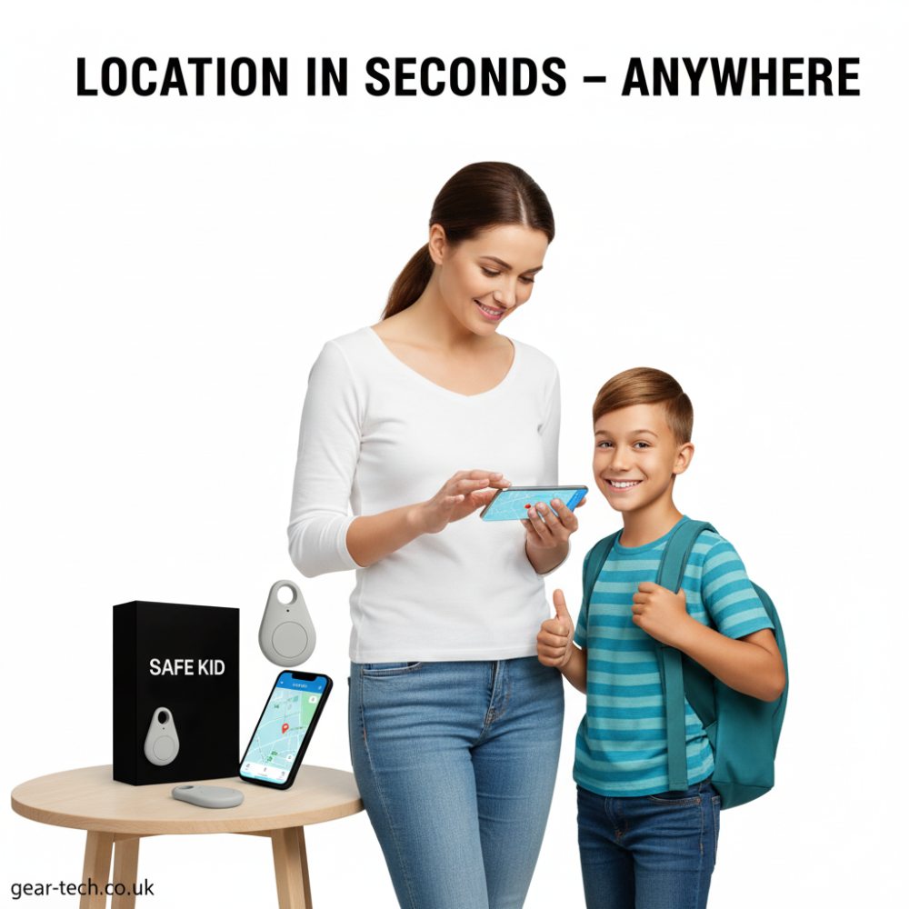 Kinder GPS-Tracker Waterdicht met Real-Time Locatie & SOS-Alarm | Klein, Licht, Draagtasje en Beveiligingsfuncties