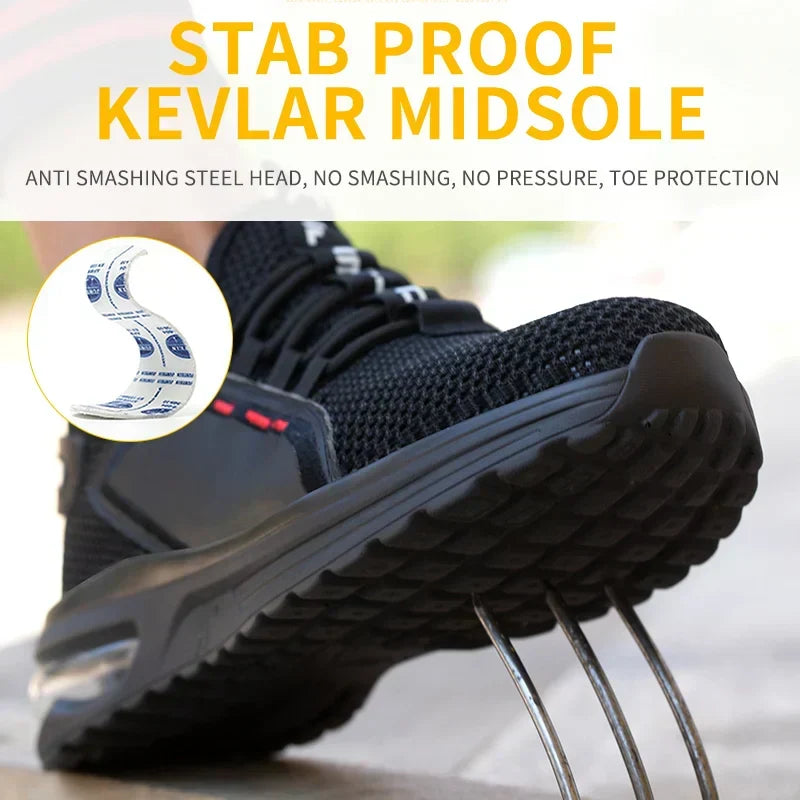 Werkschoenen met Stalen Neus – Ultralight Veiligheidsschoenen – Ademend Antislip – Voor Bouw & Werkplaats