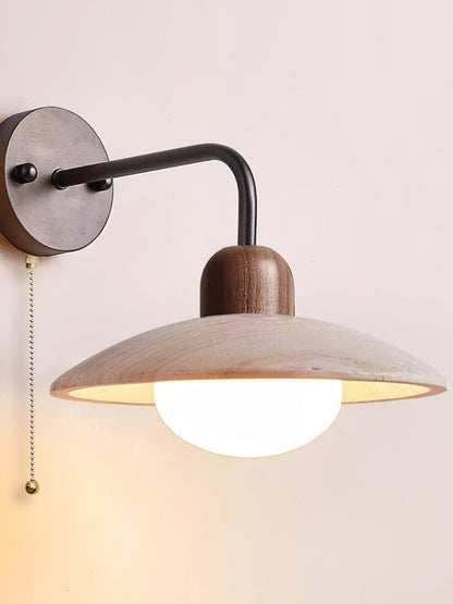 Travertijn Wandlamp Minimalistische Schijf Design Natuursteen Verlichting voor Woonkamer Slaapkamer Gang Moderne Interieur Wandverlichting met Warm Licht