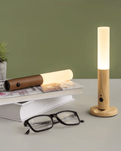 Oplaadbare Houten Wandlamp met Bewegingssensor – Dimbaar LED Nachtlampje voor Hal Gang Slaapkamer