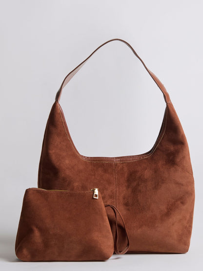 Halfronde Leren Tote Tas Vegan en Duurzaam