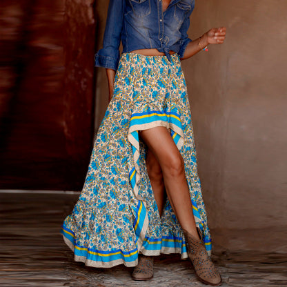 Vrouwenrok Lange Rok Floral Print Bohemian Stijl