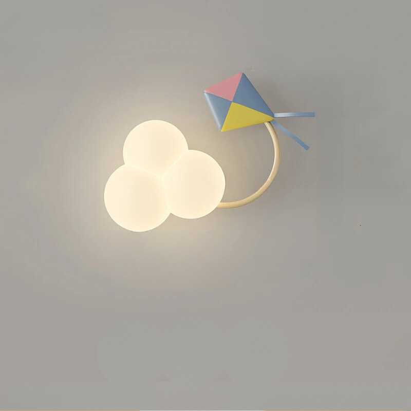 Kinderkamer Wandlamp met Sterren, Regenboog en Vliegtuig – Creatieve LED Verlichting voor Babykamer en Speelkamer