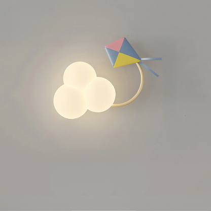 Kinderkamer Wandlamp met Sterren, Regenboog en Vliegtuig – Creatieve LED Verlichting voor Babykamer en Speelkamer