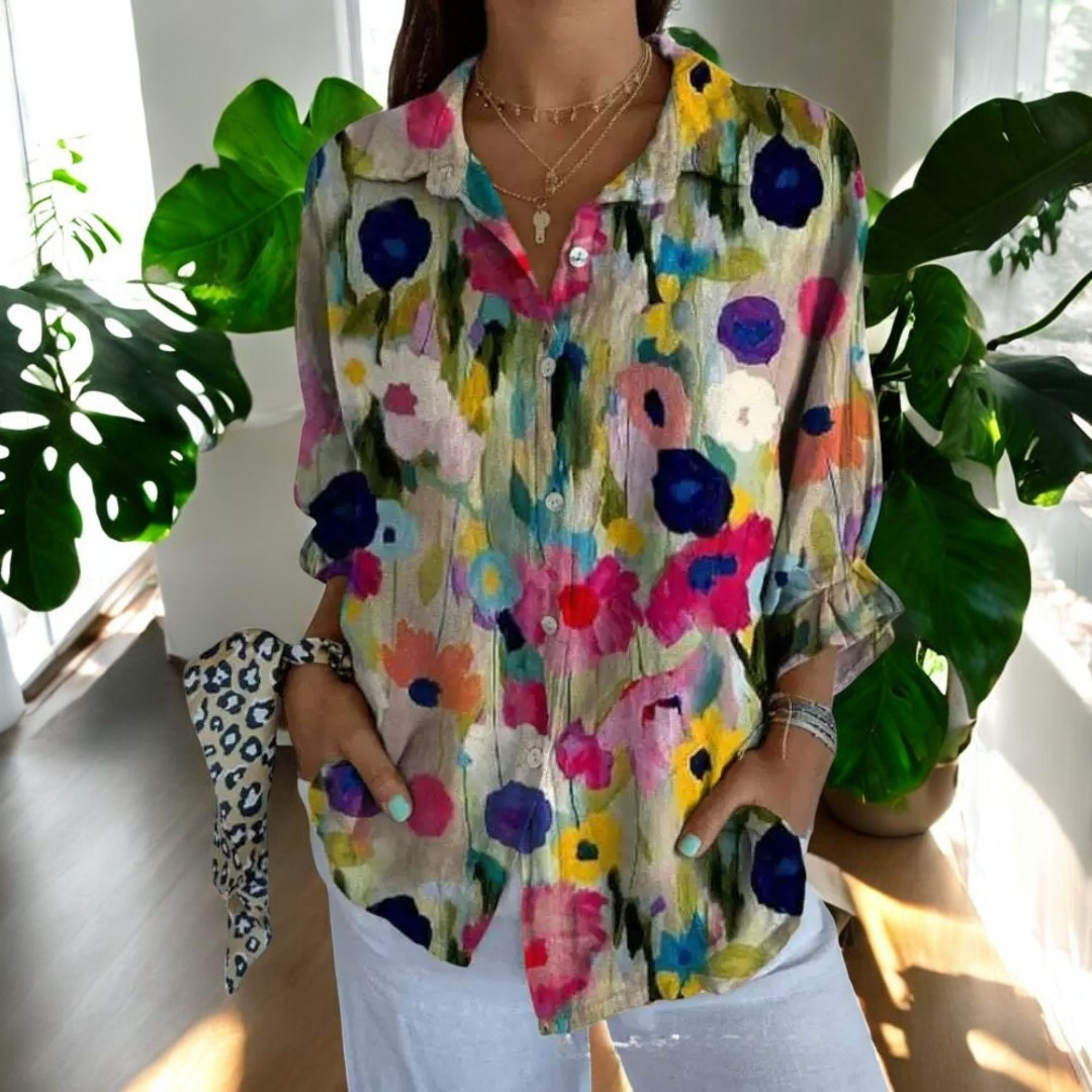 Dames Blouse Vintage Stijl Comfortabele Pasvorm