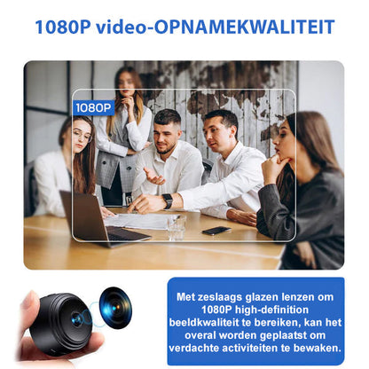 Compacte Beveiligingscamera Full HD 1080p WiFi Nachtzicht met Bewegingsdetectie voor Thuisbewaking en Kinderopvang