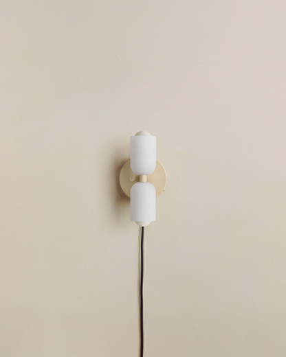 Sansoti | Wandlamp met Dubbele Glazen Kappen voor Slaapkamer en Woonkamer – E27 Wandverlichting