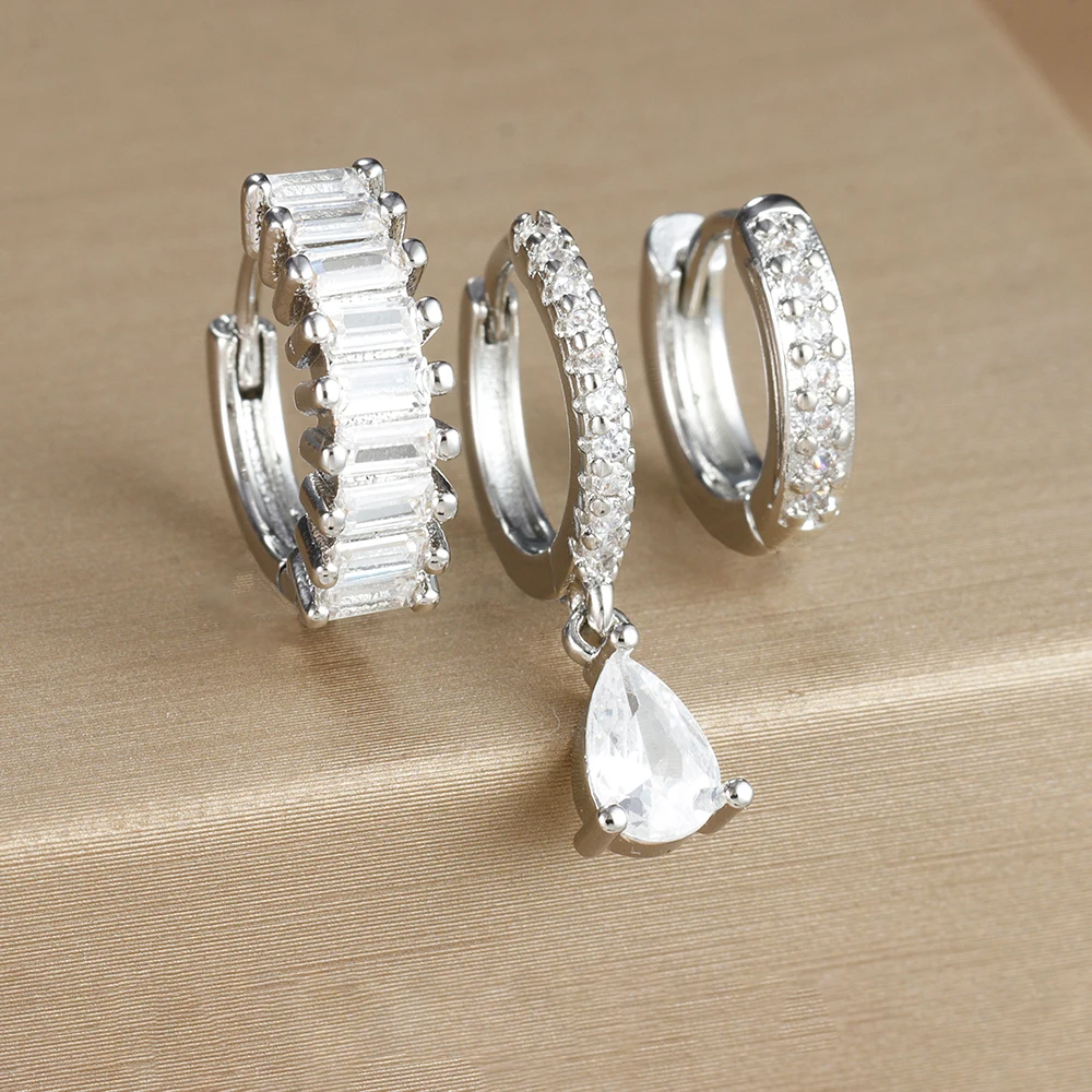 Valeria Oorbellen Set Zilverkleurig Elegant Design