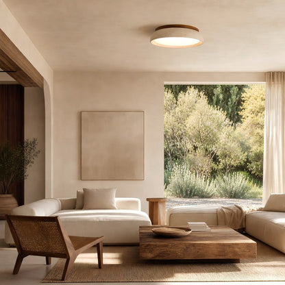 Plafondlamp Slaapkamer Warm Licht Travertijn Beige ∅30 en ∅43 cm Zacht Diffuus Natuursteen