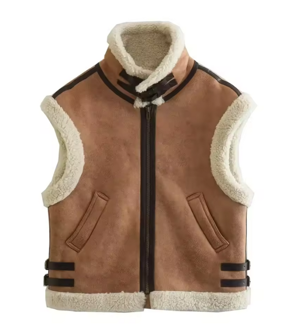 Vest met Teddy Faux Fur Voering Warm en Stijlvol