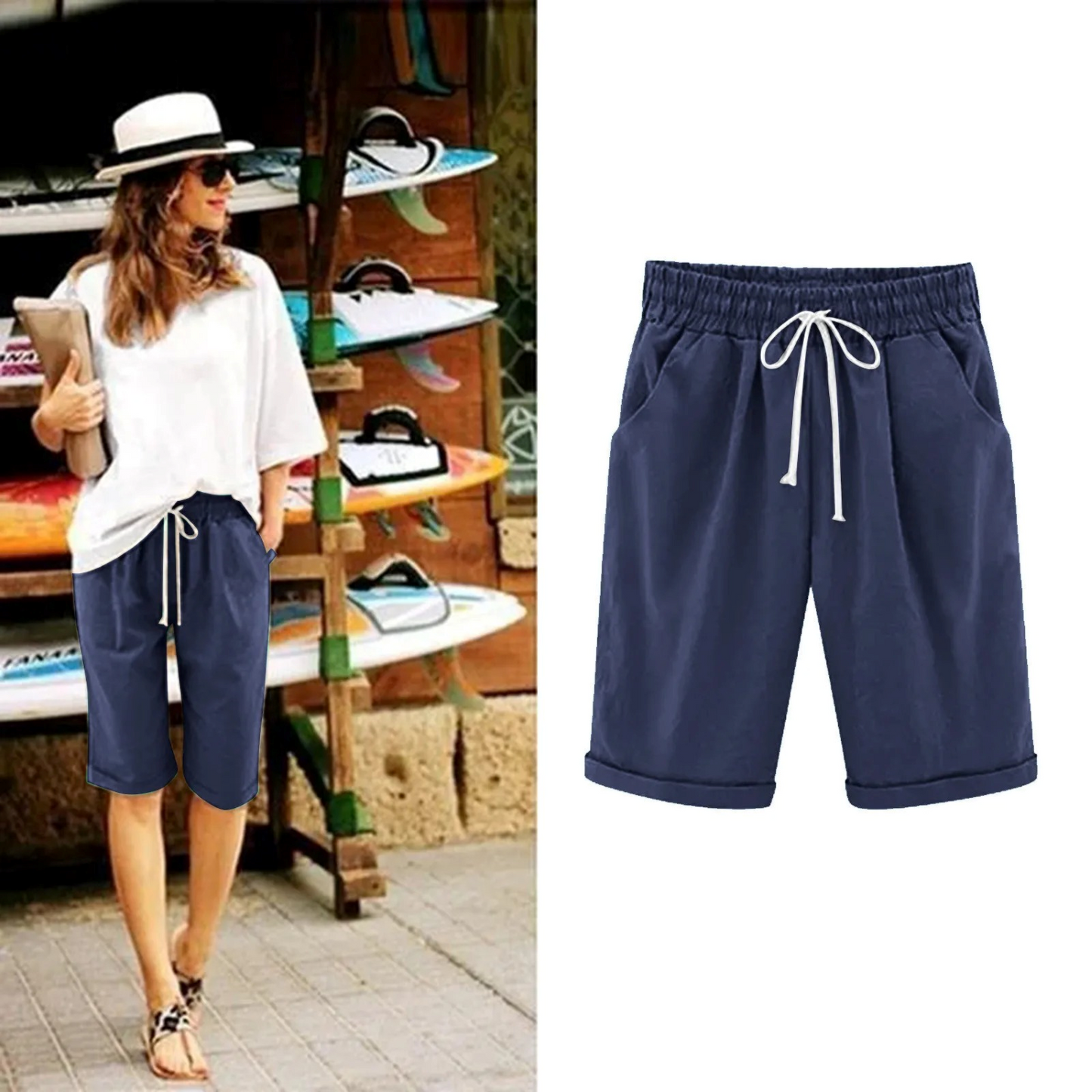 Dames Zomer Shorts Katoen Luchtige Comfortabele Broek