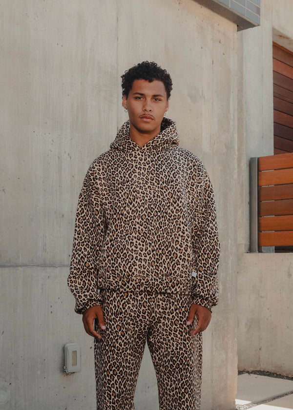 Luipaard Hoodie Met Kap Rood Zwart