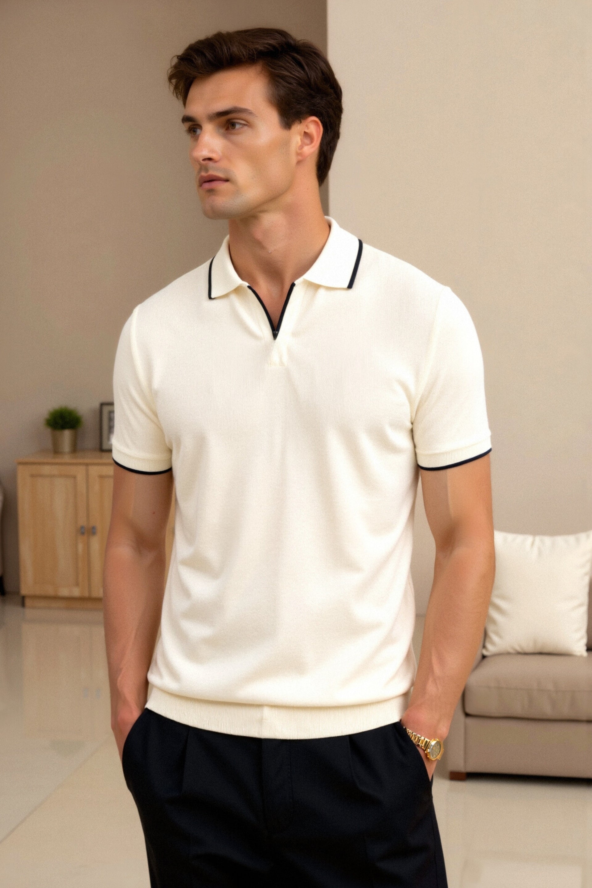 Heren Poloshirt Modern met Contrasterende Kleuren - StudioMarella